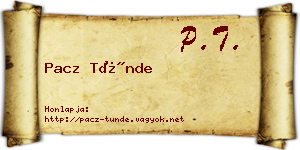 Pacz Tünde névjegykártya